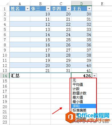 怎样在Excel表格中插入汇总行