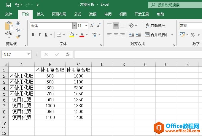 Excel 2019方差分析图解