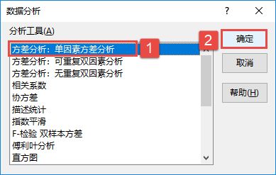 Excel 2019方差分析图解