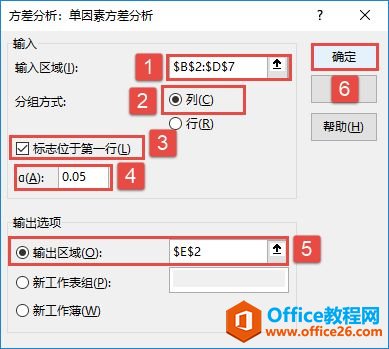 Excel 2019方差分析图解