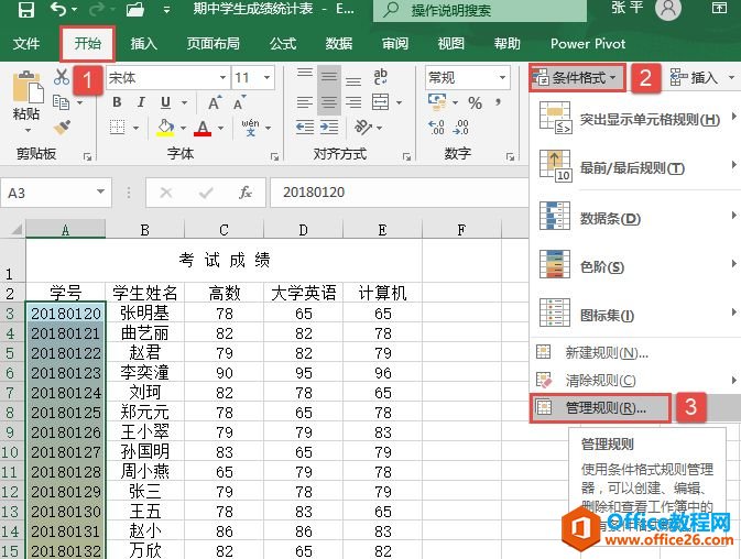 Excel 2019添加和更改条件格式操作图解