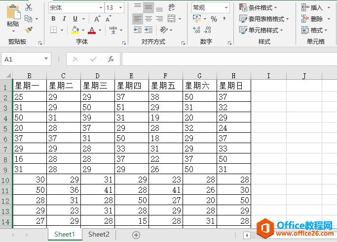 Excel 2019显示、隐藏特殊行列的操作方法