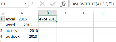 Excel中如何删除数字或单词之间的所有空格