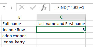 Excel如何颠倒名字姓氏