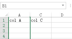 隐藏Excel列1