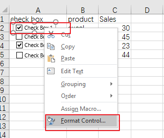 Excel 中如何统计或者求和选中的复选框的数1