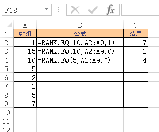 RANK.EQ 函数