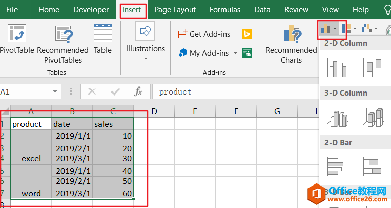 Excel如何创建包含两个坐标轴标签的图表