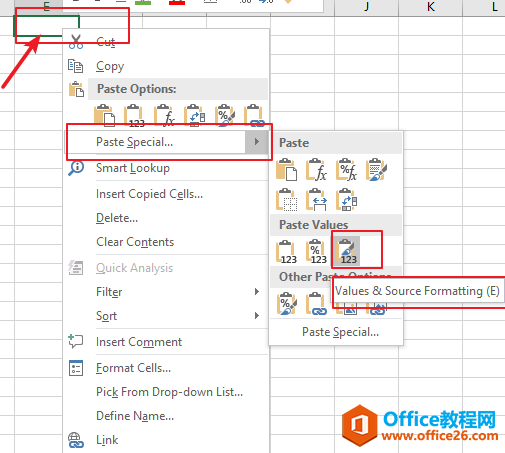 Excel 中如何只複製內容和格式2