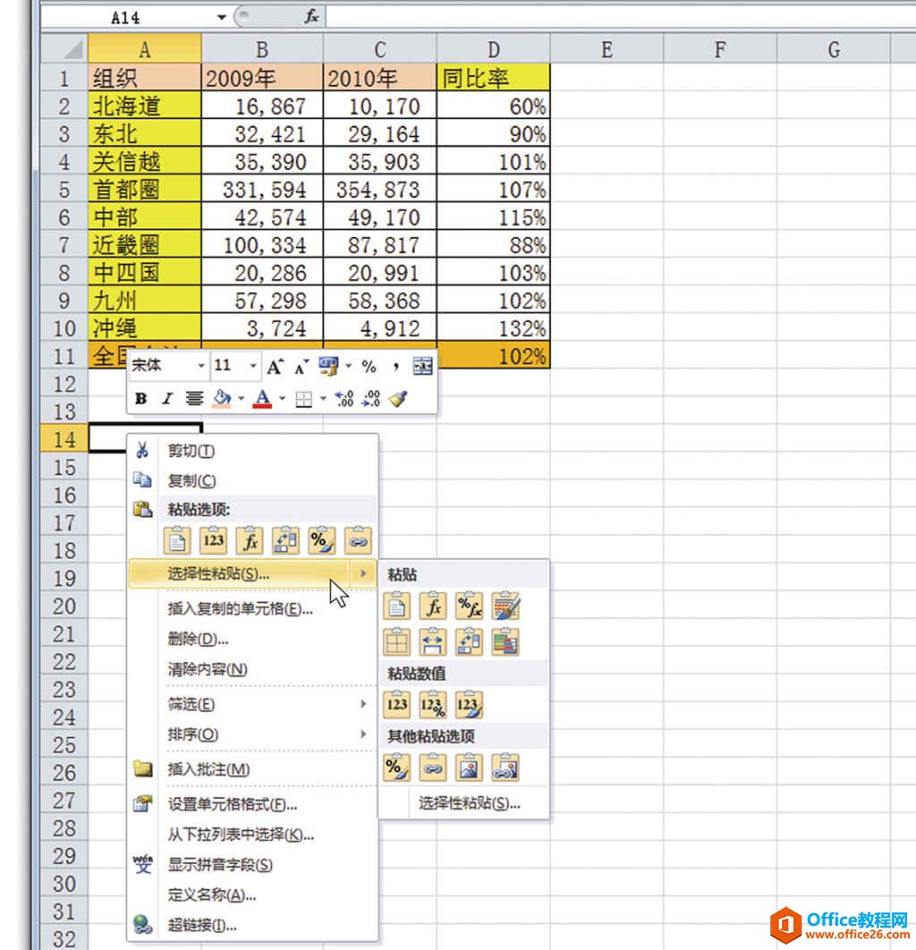 Excel选择性粘贴：更换行列