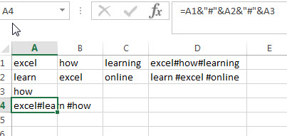 Excel如何将多个单元格内容合并为一并以特定符号分