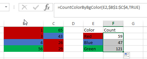 EXCEL中如何按单元格背景颜色求和或计数
