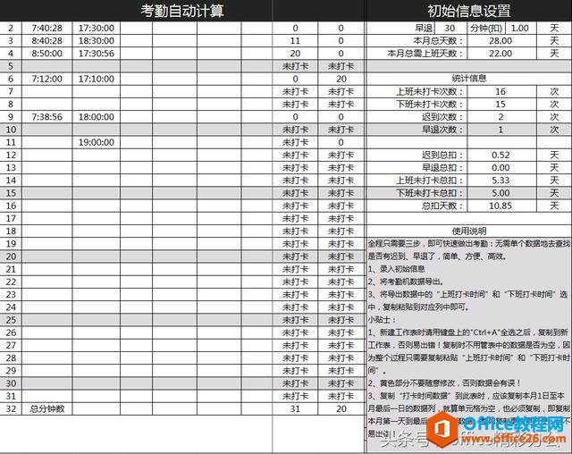 八款不错的Excel考勤表表格模板，超级好用