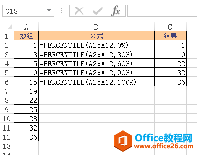 PERCENTILE 函数