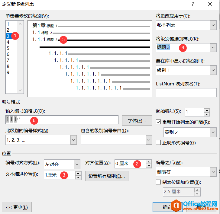 word 多表列表设置 word 标题样式关联设置 图解技巧教程