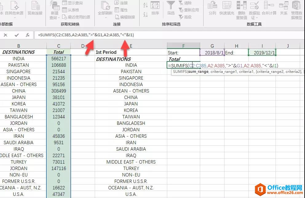 excel 如何统计两个日期之间某个数据的数量求和值？