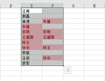 怎样比较两列单元格的内容