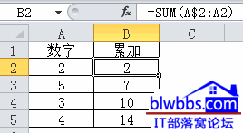 excel自动累加