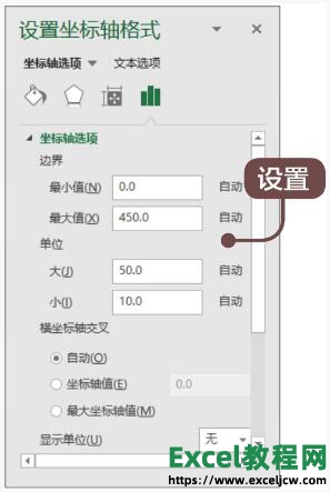 设置excel图表坐标轴的格式