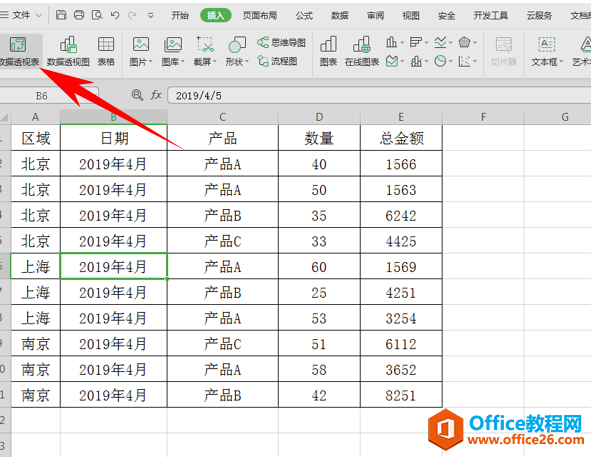 WPS制作数据透视表,excel制作数据透视表