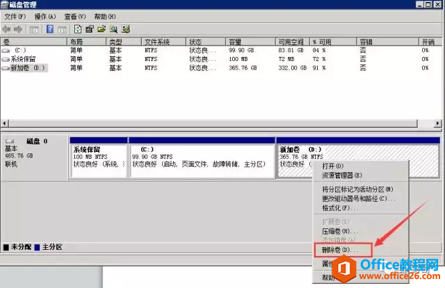 Server2008 C盘空间扩容，删除D盘，将D盘空间扩容给C盘