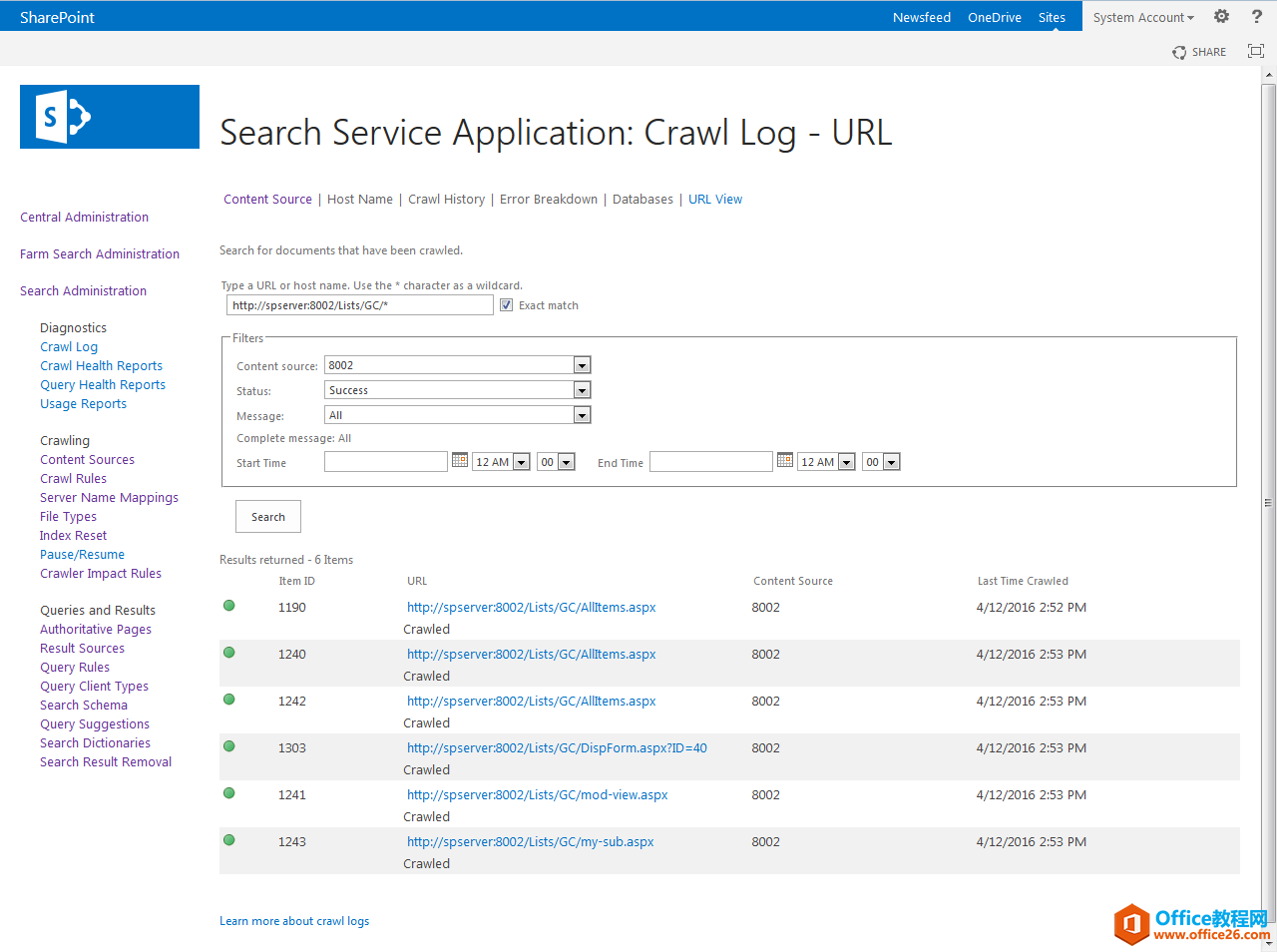 <b>SharePoint 搜索功能，列表项目不能完全被索引</b>