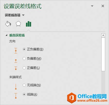 Excel 设置误差线显示选项2