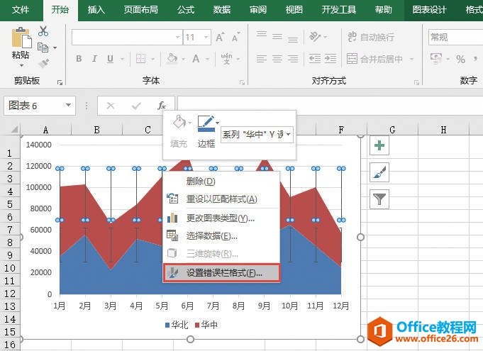 Excel 设置误差线显示选项1