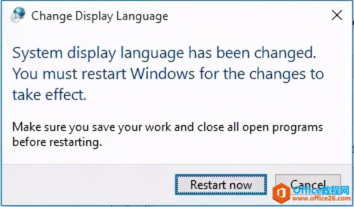 windows10中文系统更改为英文系统后，部分选项还是中文