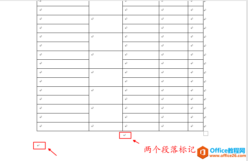 word表格下面的段落标记怎么删也删不掉