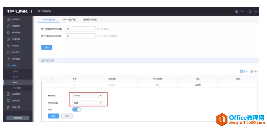 TL-WVR308 如何搭建PPTP客户端到服务器VPN