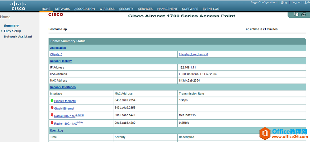 cisco AP AIR-CAP1702I-H-K9调试配置