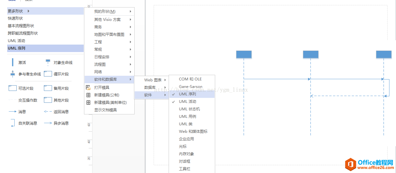 <b>visio中uml序列图使用基础教程</b>