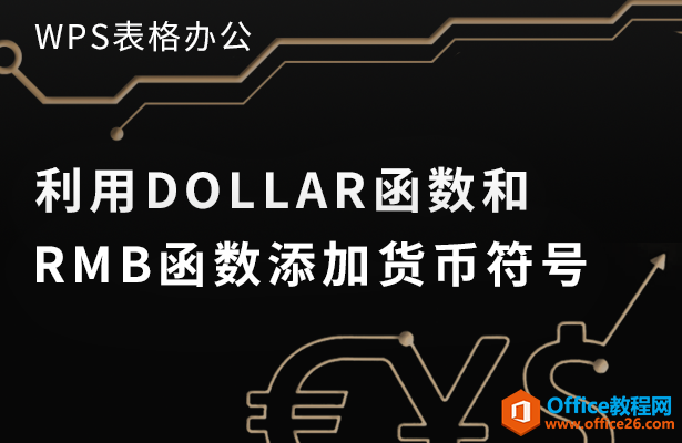 <b>WPS excel利用DOLLAR函数和RMB函数添加货币符号</b>