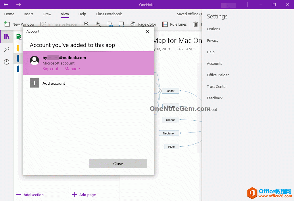 <b>OneNote for Win10 在哪里修改更换账户的头像？</b>