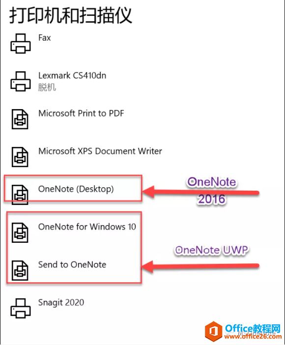 <b>电脑打印设备无“Send to OneNote2016”选项怎么办？</b>