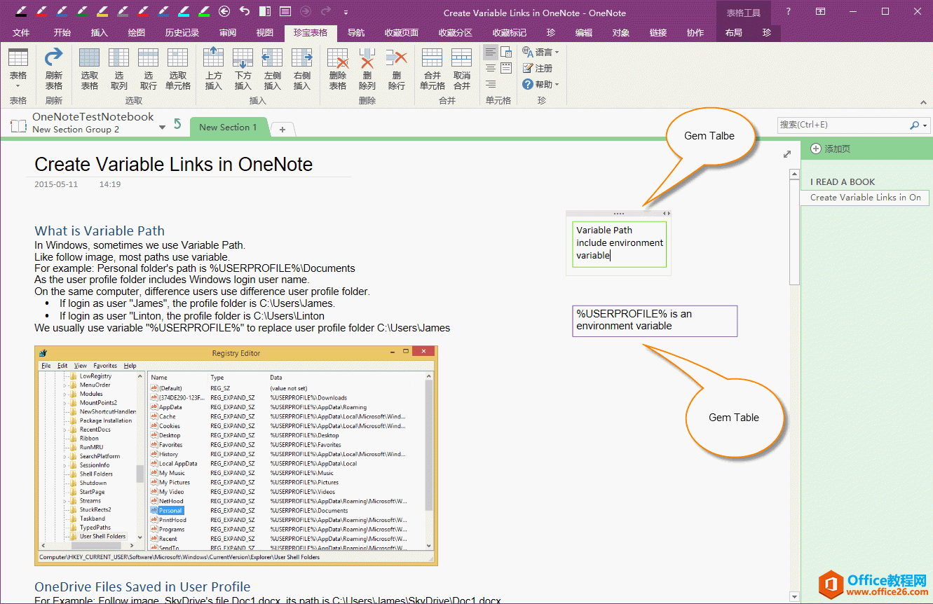 <b>如何在 OneNote 里调整珍宝表格边框颜色，实现多彩绚丽的表格边框</b>