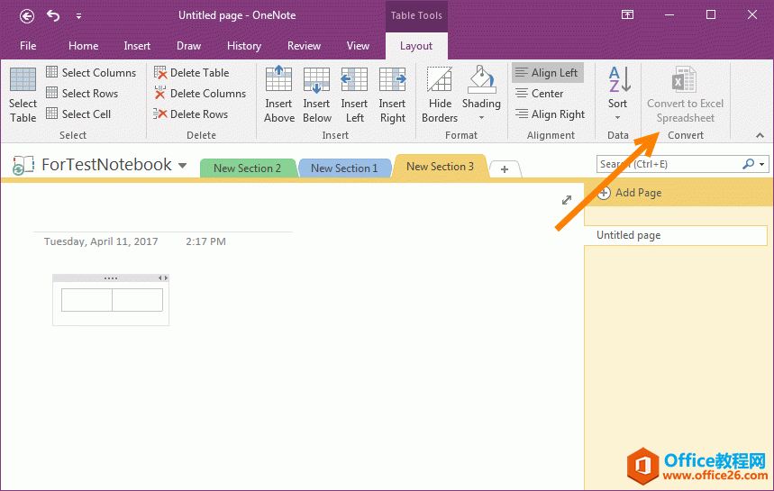 <b>为什么我 OneNote里的布局下的转换为 Excel 电子表格按钮是灰色的？</b>