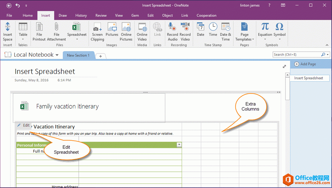 <b>如何去掉 OneNote 中 Excel 表格多余的空白列？</b>