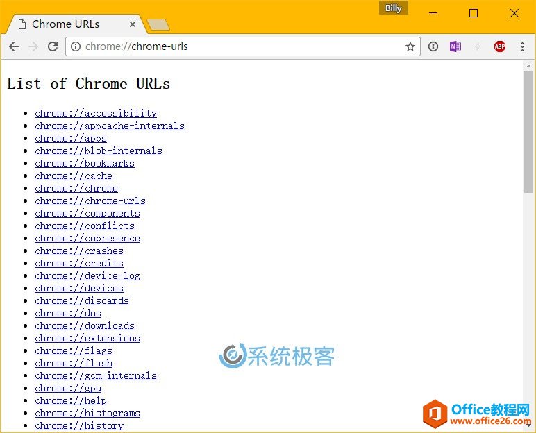 <b>Chrome浏览器 隐藏设置URL列表汇总</b>