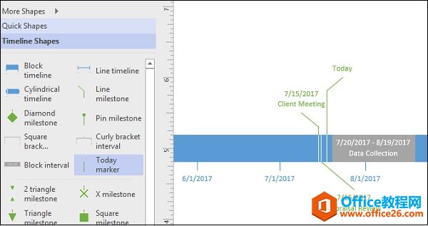 <b>Visio 如何将标记和指示符添加到时间轴</b>