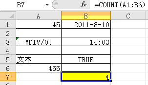 <b>通过几个实例来介绍Excel中count函数的使用方法</b>