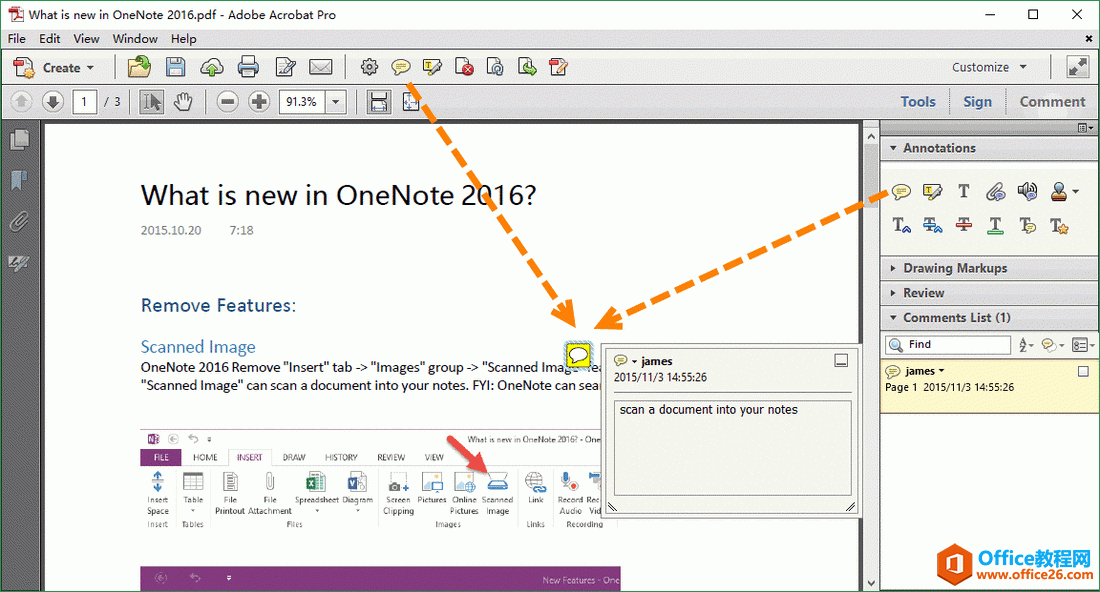 <b>如何在 OneNote 页面里添加便利贴（类似 Adobe Acrobat 的注释）</b>