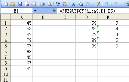 <b>Excel 计算区间里所含数值的个数的FREQUENCY函数</b>
