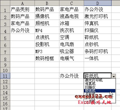 <b>Excel利用数据有效性创建动态下拉列表</b>