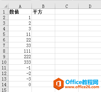 <b>Excel中利用power函数如何求一列数的平方</b>