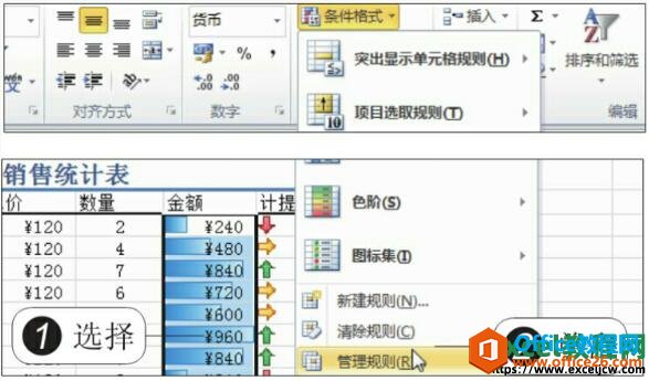 <b>excel2010中条件格式规则管理的使用方法图解教程</b>