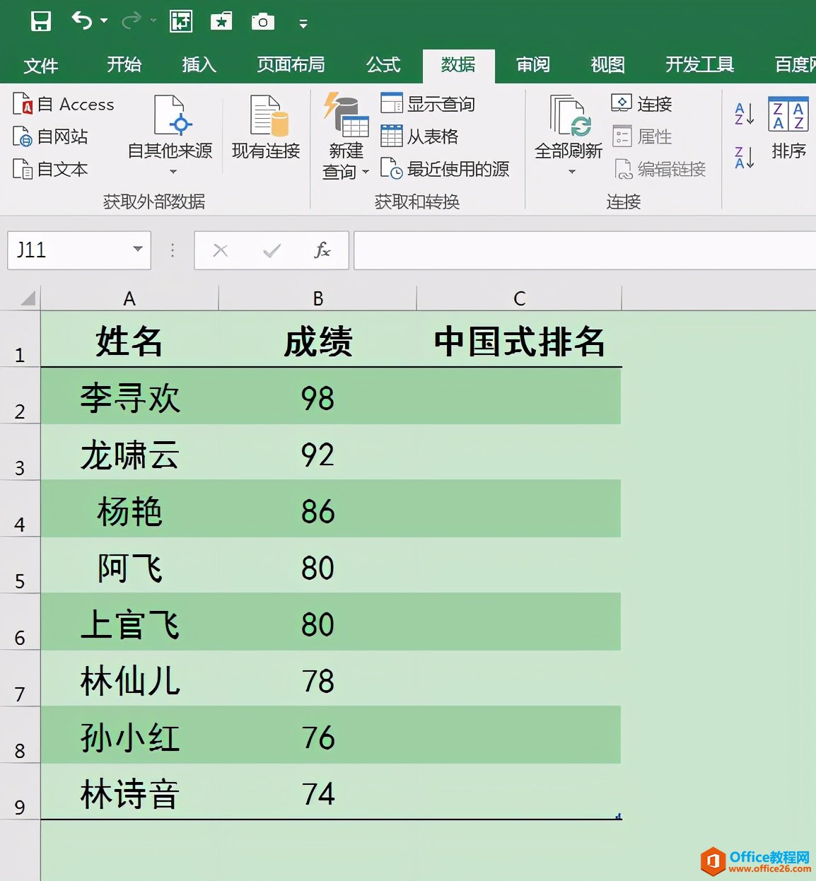 <b>excel如何利用数据透视表也能轻松进行中国式排名</b>