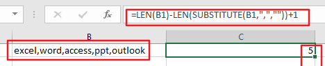 <b>如何在Excel 2013/2016中统计一个单元格中的用逗号分隔的字符串值的个数</b>