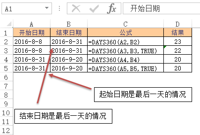 <b>Excel DAYS360 函数 使用教程</b>